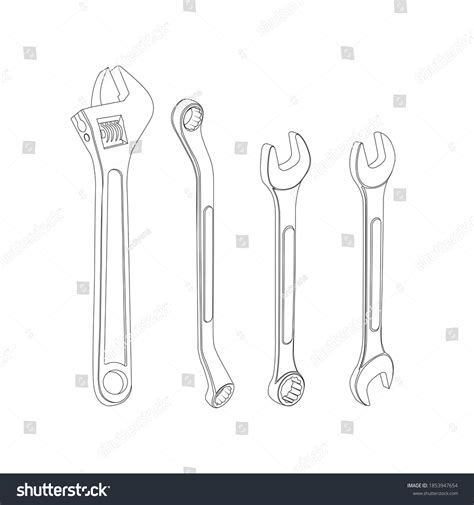 Mechanic Tools Sketch Set Vector Graphics Stock Vector (Royalty Free) 1853947654 | Shutterstock