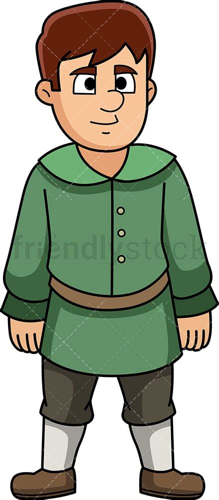 Male Medieval Villager Cartoon Clipart Vector - FriendlyStock