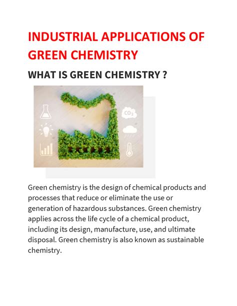 Green chemistry application - Docsity