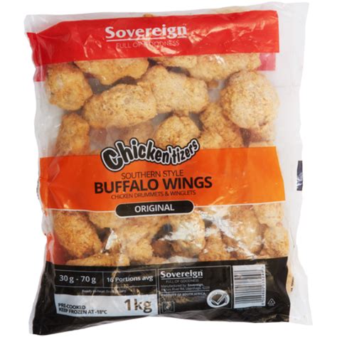 Sovereign Chicken'tizers Southern Style Buffalo Wings 1kg | Frozen ...