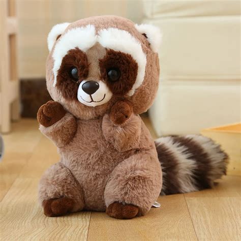 cute plush raccoon toy high quality brown raccoon doll gift about 26cm-in Stuffed & Plush ...