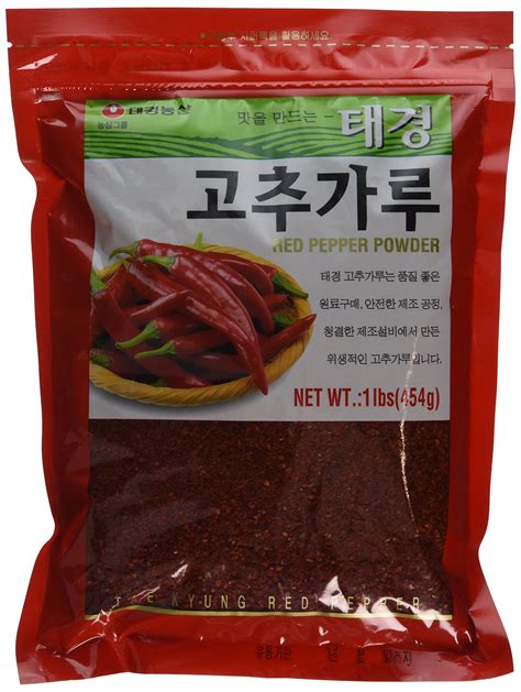 Tae-kyung Korean Red Chili Pepper Flakes Powder Gochugaru, 1 Lb…- Buy ...