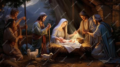 Premium Photo | Nativity Scene Celebrating the Birth of Jesus