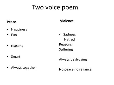 PPT - Two voice poem PowerPoint Presentation, free download - ID:2503699