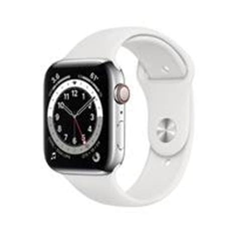 Apple Watch Series 6 GPS + Cellular 44mm Silver Stainless Steel Case with White Sport Band