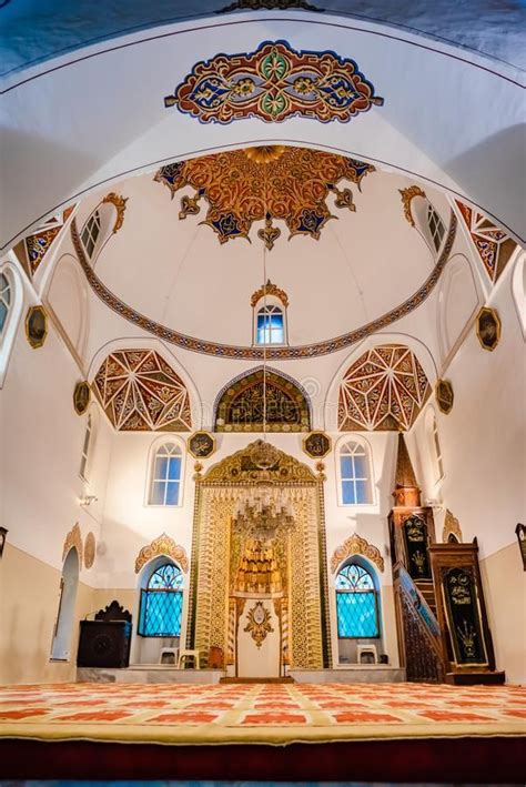 Interior View of Ghazi Orhan Mosque in Bursa, Turkey. Interior View of Ghazi Orhan Mosque,one of ...