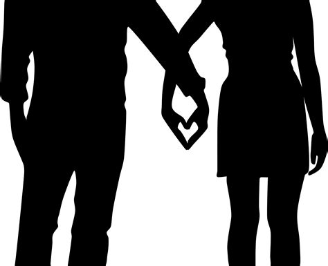 Silhouette couple Holding hands Clip art - couple png download - 2142* ...