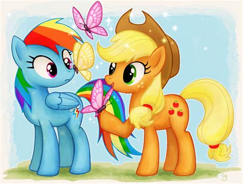 Human Rainbow Dash And Applejack