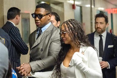 Jonathan Majors and Meagan Good Appear in NYC Court Together