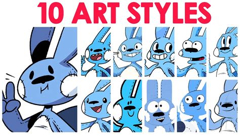 10 ART STYLE CHALLENGE - Cartoon Edition - YouTube