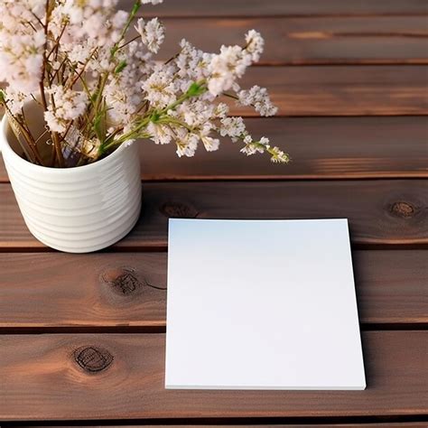 Premium AI Image | Mockup white paper on the wooden table business ...