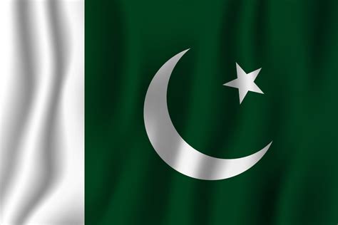 Pakistan realistic waving flag vector illustration. National country background symbol ...