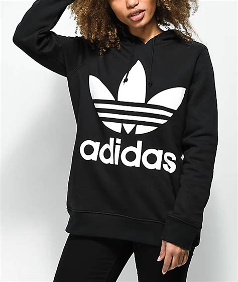 adidas Trefoil Logo Black Hoodie | Zumiez