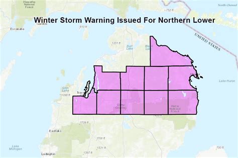 Winter storm warning issued for large section of Northern Michigan ...