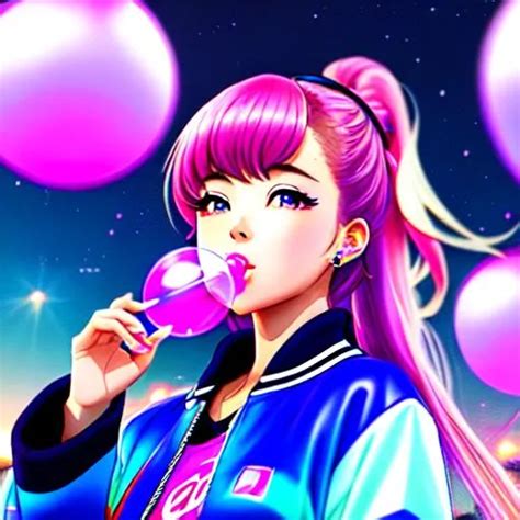 vaporwave japan city night time anime girl in varsit... | OpenArt