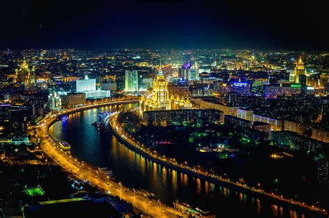 2560x1080px | free download | HD wallpaper: Moscow, night, city ...