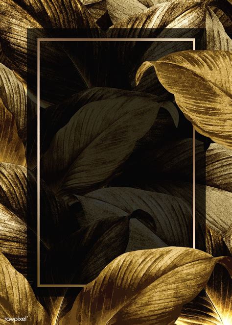 Gold tropical leaves patterned poster vector | premium image by rawpixel.com / eyeeyeview | Pop ...