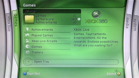 Xbox 360 First Dashboard - 2005 : r/nostalgia