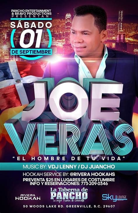 Joe Veras - Sábado 1 de Sept en Panchos | Tickeri - concert tickets ...