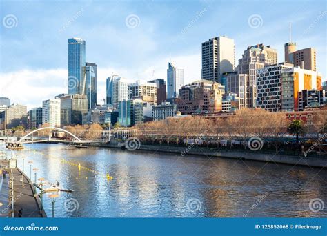 Melbourne CBD Skyline editorial stock photo. Image of melbourne - 125852068