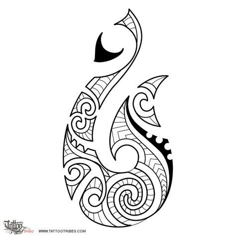 Matau (Wealth) matau fish hook original Polynesian tattoo design