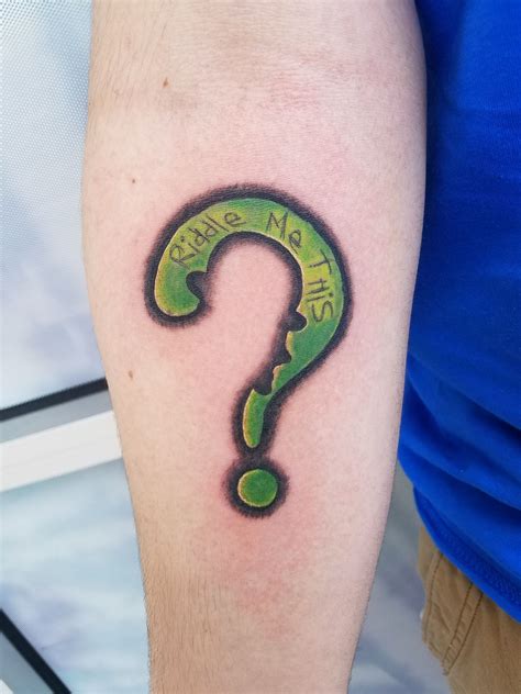 riddler question mark tattoo - sunsetskydigitalarttutorial