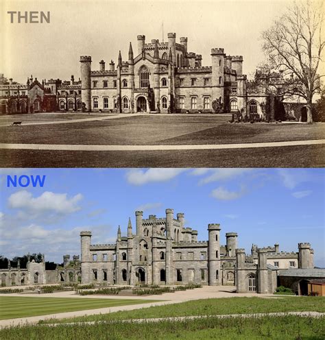 The south facade, then and now, | Old abandoned houses, Abandoned places, Abandoned mansions