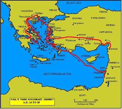 Paul's Third Missionary Journey | Map, Journey map, Bible mapping