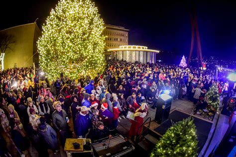 Crowds gather in Bethlehem as the Christmas City’s Christmas tree is ...