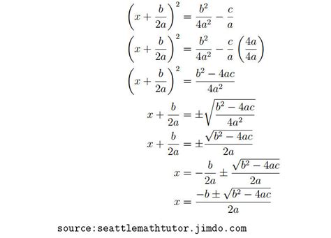 Derivation of the Quadratic Formula - Rob's Private Math Tutoring