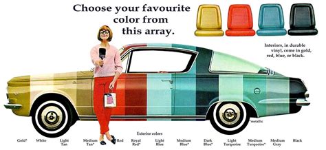 Color options for the 1964 Plymouth Barracuda | Plymouth barracuda, Car ...