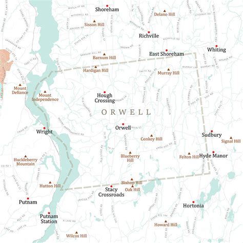 VT Addison Orwell Vector Road Map Digital Art by Frank Ramspott - Fine ...