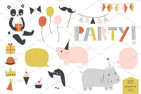 Party Animal | Vector | Clip art, Animal party, Human logo inspiration