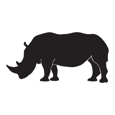 Rhino Black silhouette 5154698 Vector Art at Vecteezy