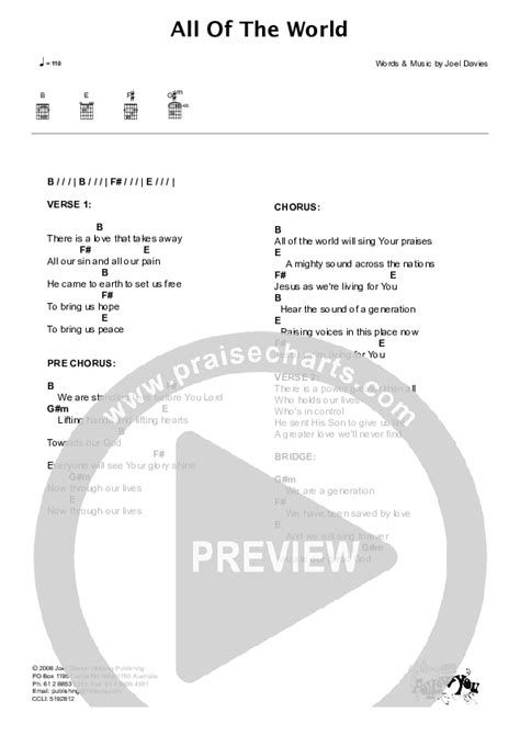 All Of The World Chords PDF (Hillsong Kids) - PraiseCharts