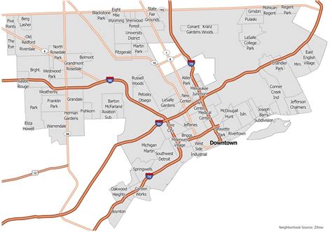 Detroit Neighborhood Map - GIS Geography