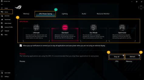 Problem with ASUS TUF F15 Armoury Crate, change gpu mode option is absent : r/ASUS