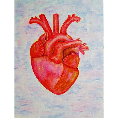 Heart art Original Painting Loving Heart Wall Art 20'' | Etsy