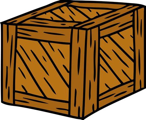 cartoon doodle of a wooden crate 11694322 Vector Art at Vecteezy