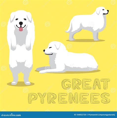 Dog Great Pyrenees Cartoon Vector Illustration Stock Vector ...