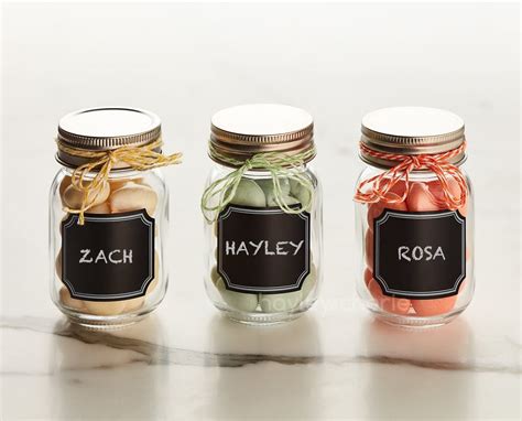 Small Mason Jars with Labels (12 Pack)