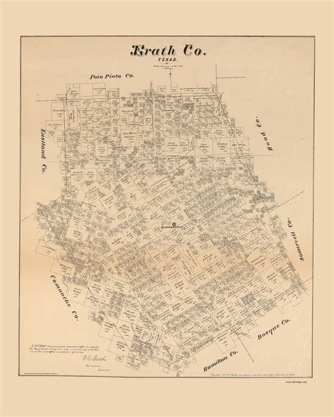 Erath County Texas 1879 - Old Map Reprint - OLD MAPS