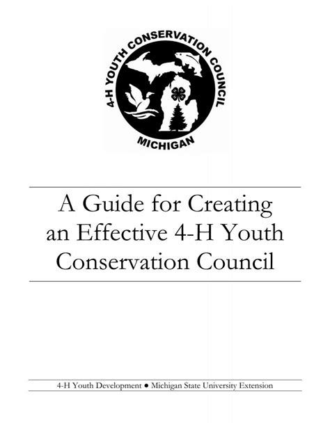 A Guide for Creating an Effective 4-H Youth Conservation Council