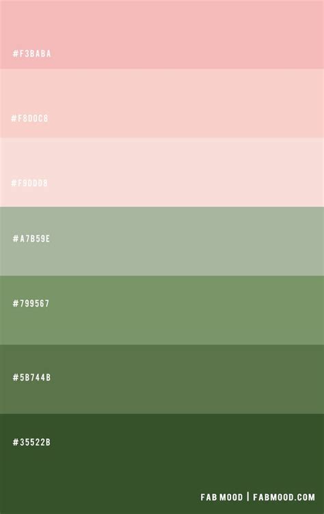 Light Pink and Green ― Color Scheme 45 in 2023 | Color palette pink ...