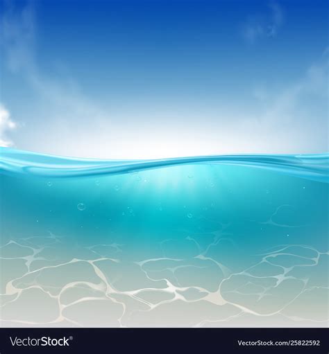 Ocean tropical sea water column realistic Vector Image