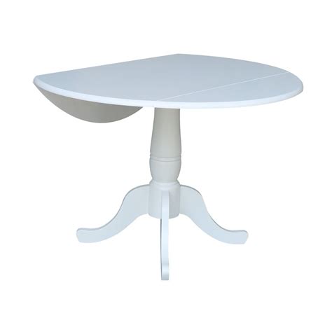 Dining Essentials - Round Drop Leaf Pedestal Table in Pure White | John ...