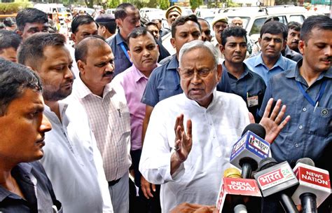 Bihar CM Nitish Kumar addresses media persons