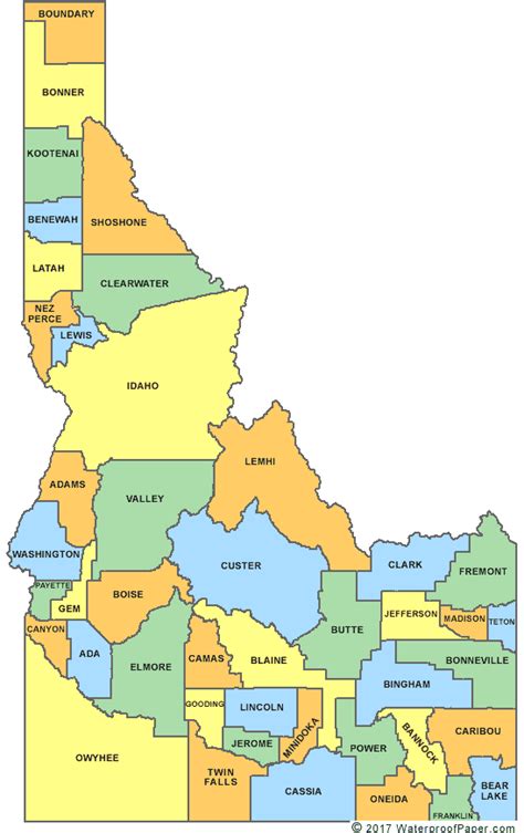 Idaho County Map