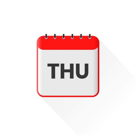 Thursday calendar icon, day of the week for schedule work sign 12932325 ...