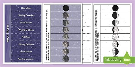 Moon Phases Flap Book for K-2nd Grade (teacher made)